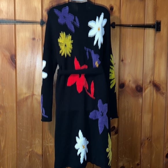 Urban Outfitters Chenille Cardigan black coral tie waist - Picture 5 of 9